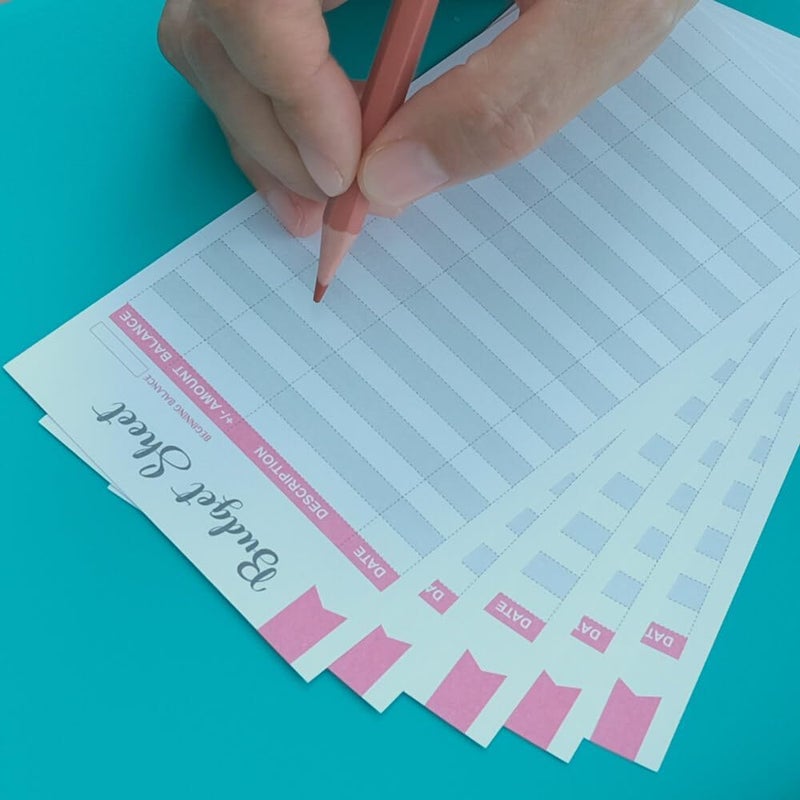 Fan&Ran (Set of 90) Expense Tracker for A6 Budget Envelopes, Unpunched Budget Sheets Use with A6 Budget Binder Pockets, 3.1"x6.3" - Image 5